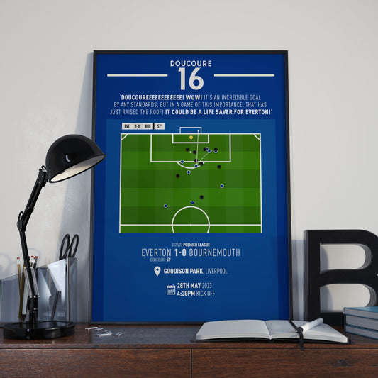 Abdoulaye Doucoure | Incredible Goal To Secure Safety (EVE 1-0 BOU) Goal Print | Poster