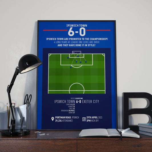 Ipswich Town Promotion | ALL GOALS (IPSWICH 6-0 EXETER) Goal Print | Poster