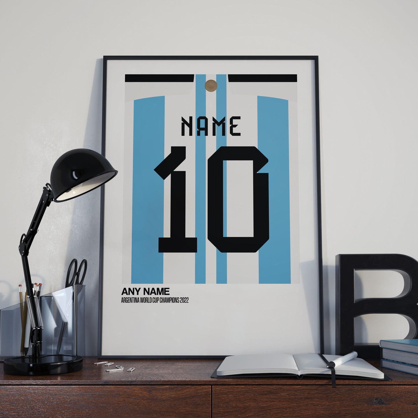 Argentina Home Kit 2022 World Cup | Custom Name & Number | Poster