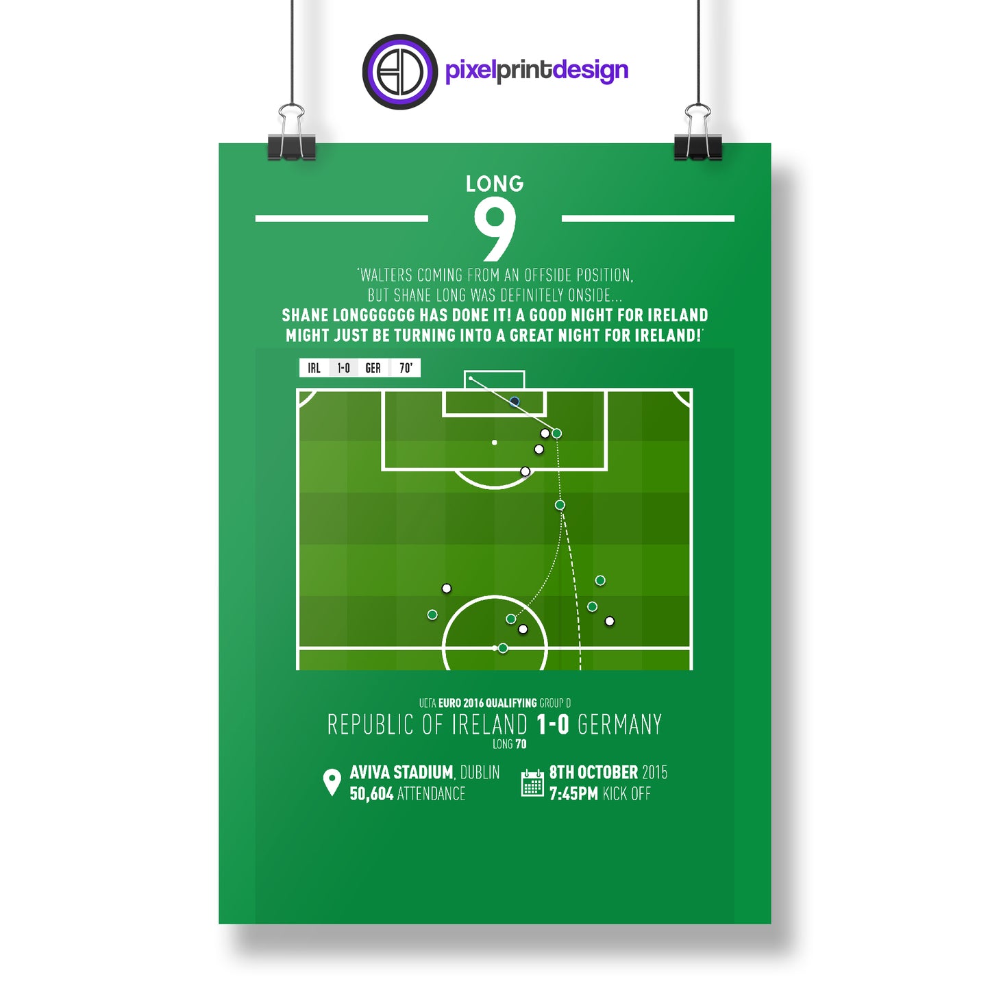 Shane Long | Winner Against World Cup Champions (IRL 1-0 GER) Goal Print | Poster
