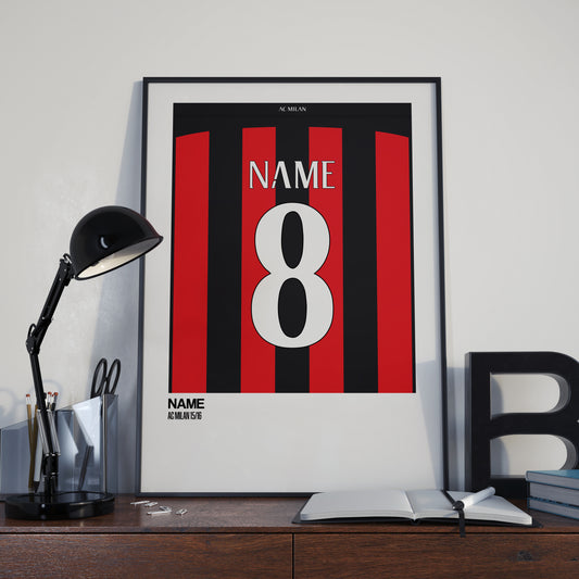 AC Milan Home Kit 15/16 | Custom Name & Number | Poster