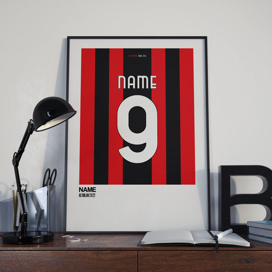 AC Milan Home Kit 21/22 | Custom Name & Number | Poster