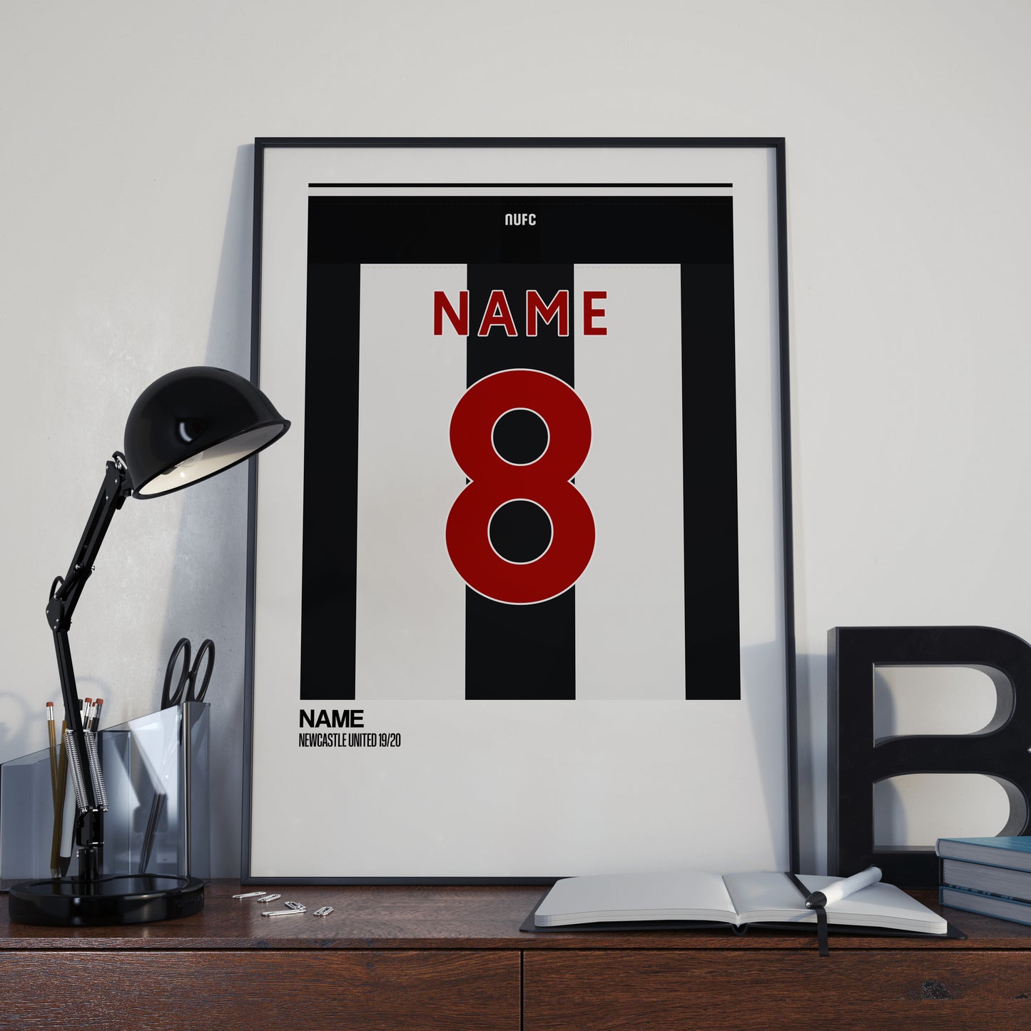 Newcastle Home Kit 19-20 | Custom Name & Number | Poster