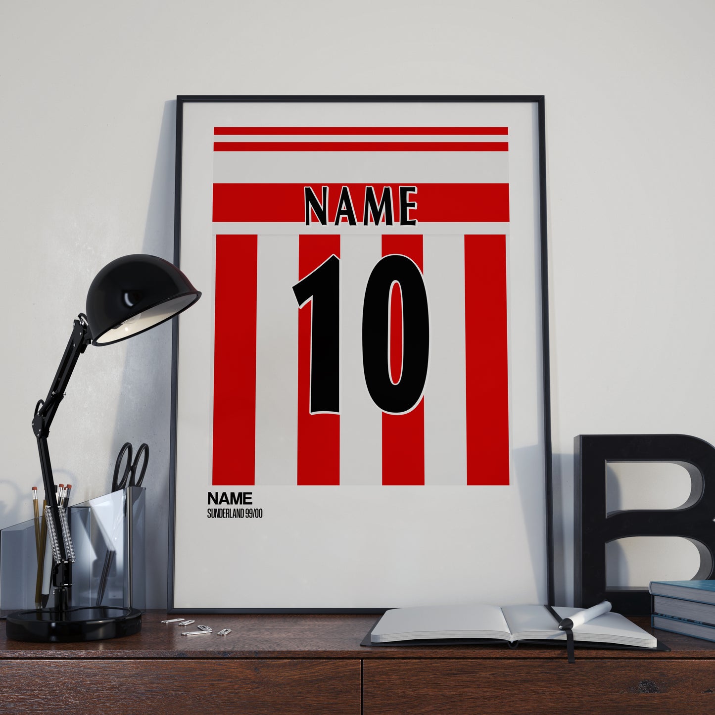Sunderland Home Kit 99/00 | Custom Name & Number | Poster