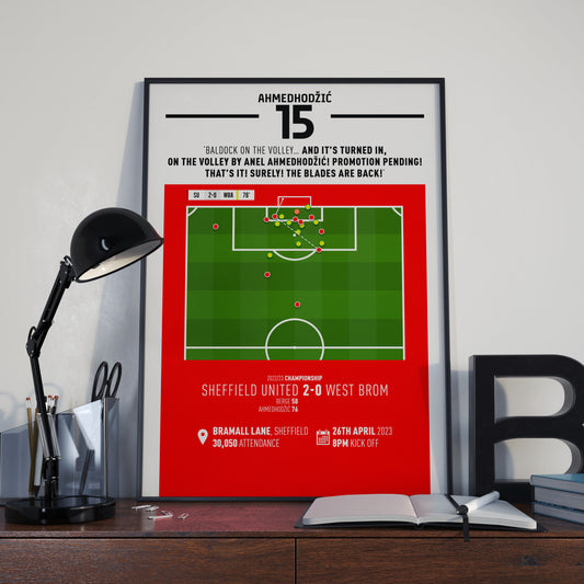 Anel Ahmedhodžić | Second Goal To Secure Promotion (SU 2-0 WBA) Goal Print | Poster