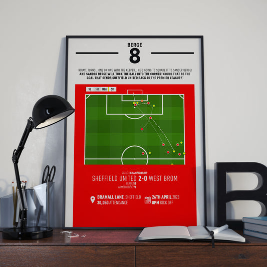 Sander Berge | Opener In Promotion Win (SU 2-0 WBA) Goal Print | Poster