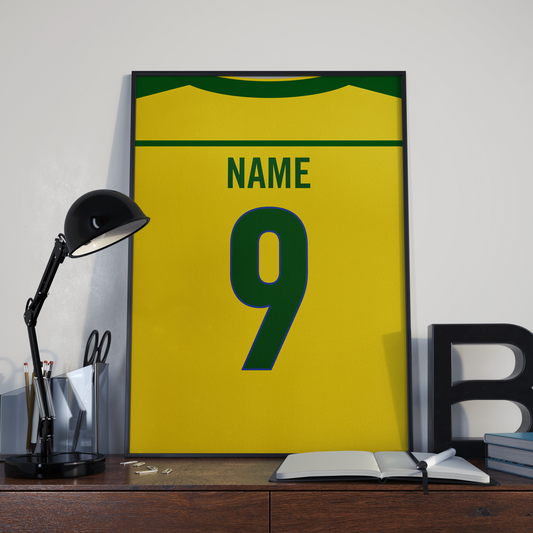 Brazil Home Kit 1998 | Custom Name & Number | Poster