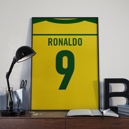 Brazil Home Kit 1998 | Custom Name & Number | Poster