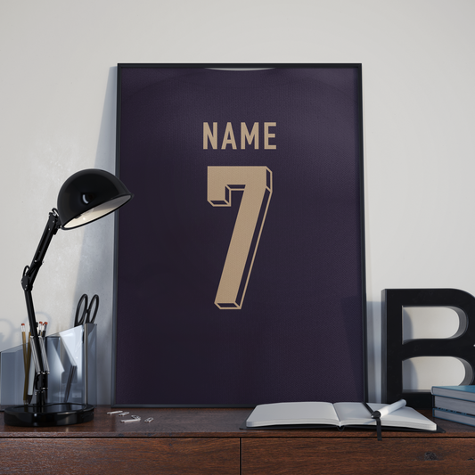 England Away Kit 2024 | Custom Name & Number | Poster