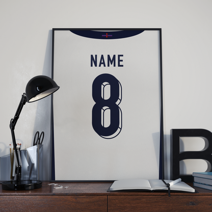 England Home Kit 2024 | Custom Name & Number | Poster