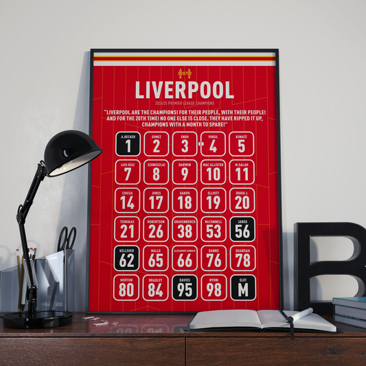 Liverpool 24/25 Premier League Champions – Squad Print