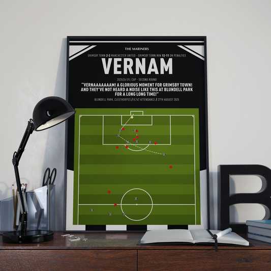 Charles Vernam Goal – GRIMSBY TOWN vs Man UTD – 2025/26 EFL Cup