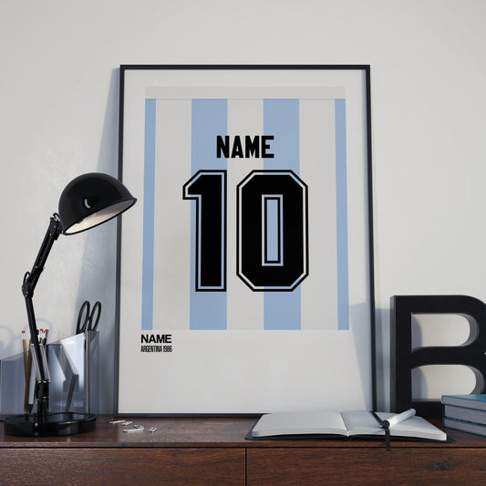 Argentina Home Kit 1986 | Custom Name & Number | Poster