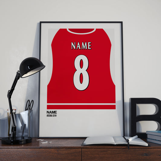 Arsenal Home Kit 02-04 | Custom Name & Number | Poster