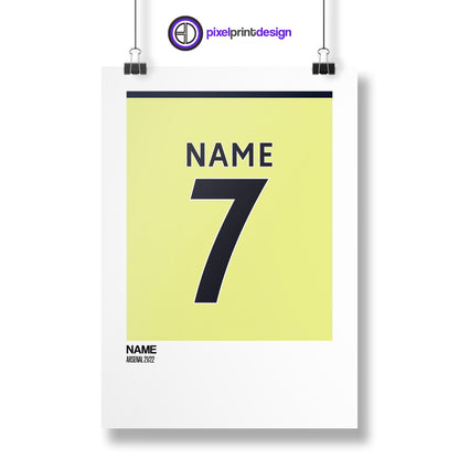 Arsenal Away Kit 21-22 | Custom Name & Number | Poster