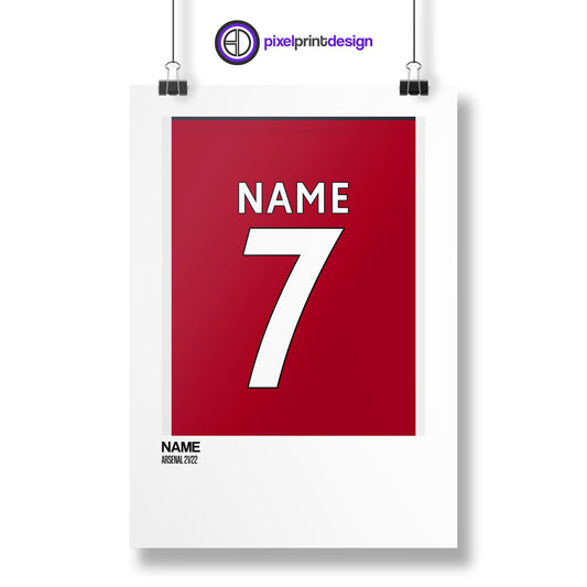 Arsenal Home Kit 21-22 | Custom Name & Number | Poster