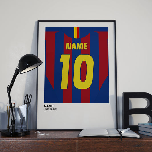Barcelona Home Kit 05/06 | Custom Name & Number | Poster