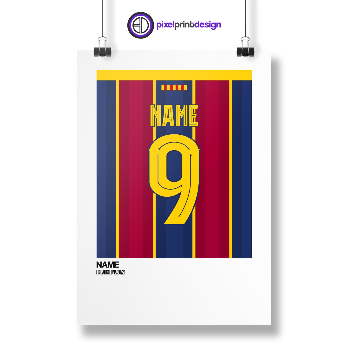 Barcelona Home Kit 20/21 | Custom Name & Number | Poster