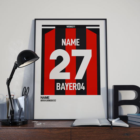Bayer 04 Leverkusen Home Kit 21/22 | Custom Name & Number | Poster