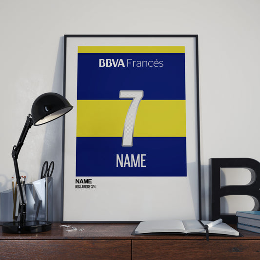 Boca Juniors Home Kit 13/14 | Custom Name & Number | Poster