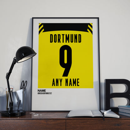 Borussia Dortmund Home Kit 21/22 | Custom Name & Number | Poster