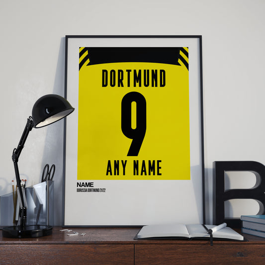 Borussia Dortmund Home Kit 21/22 | Custom Name & Number | Poster