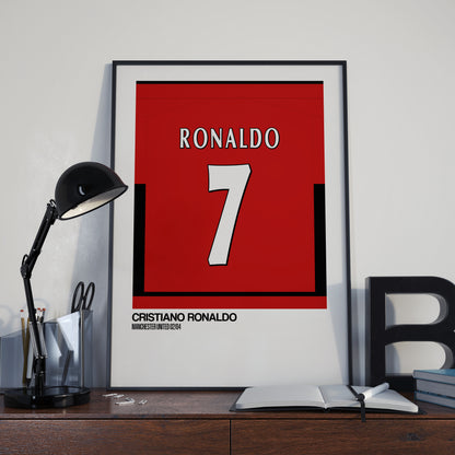 Man UTD Home Kit 02/04 | Custom Name & Number | Poster