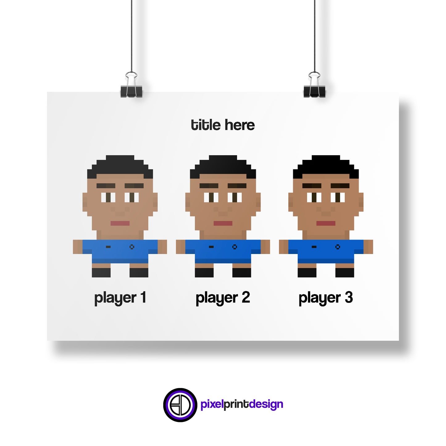 Custom Pixel Art Design (3 Players) | Poster