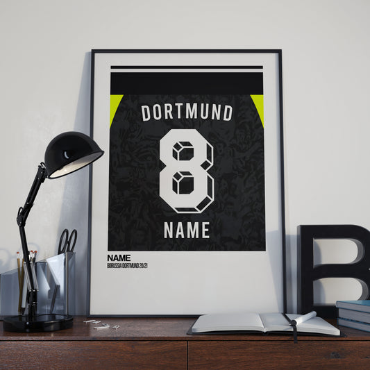 Borussia Dortmund Neon Kit 20/21 | Custom Name & Number | Poster