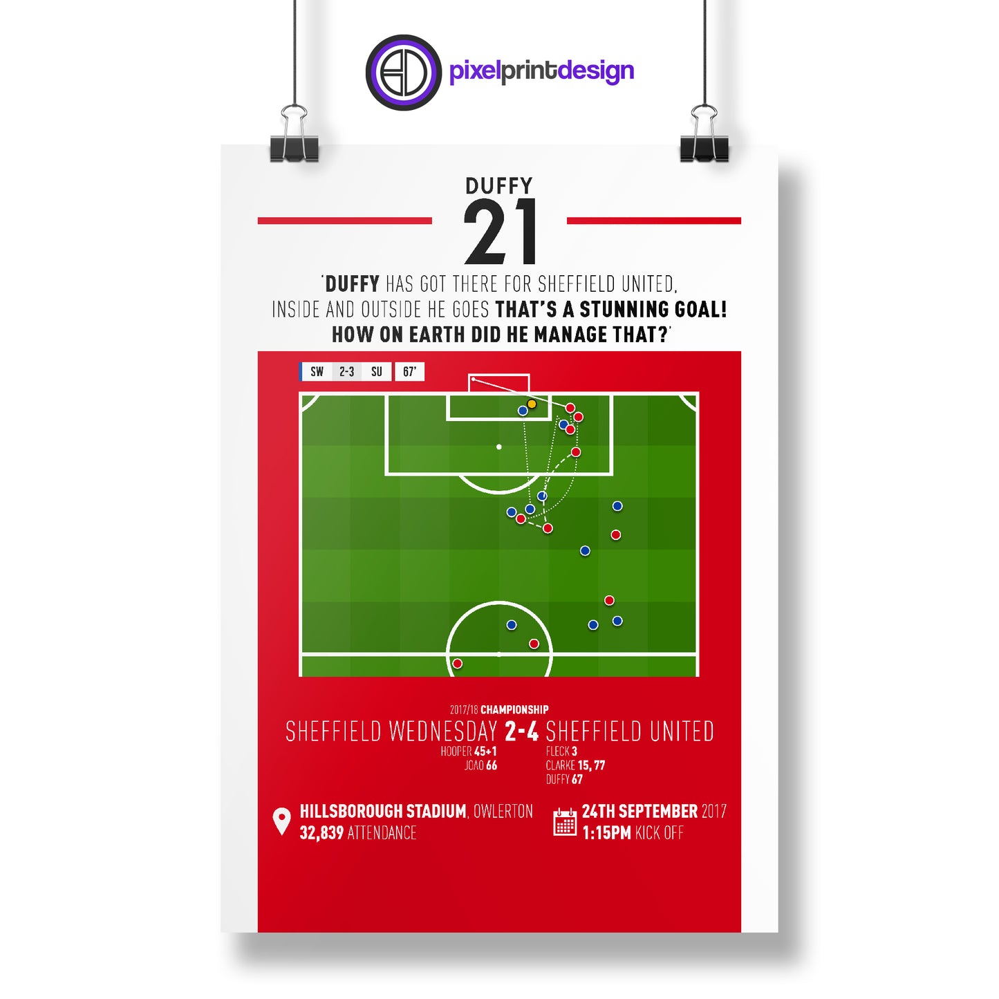 Mark Duffy | Brilliant Solo Goal In Derby (SW 2-4 SU) Goal Print | Poster