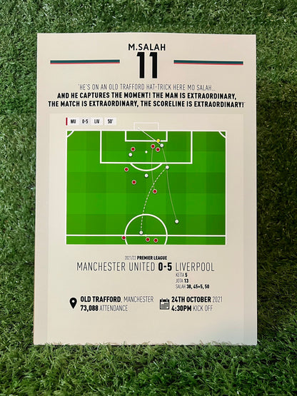 Mohamed Salah | Goal To Complete Old Trafford Hat-Trick (MU 0-5 LIV) Goal Print | Poster