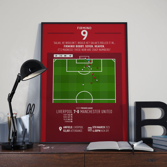 Roberto Firmino | Emotional Goal In 7-0 Win (LIV 7-0 MU) Goal Print | Poster