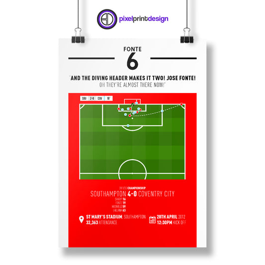 Jose Fonte | Goal To Help Secure Promotion (SOU 4-0 COV) Goal Print | Poster