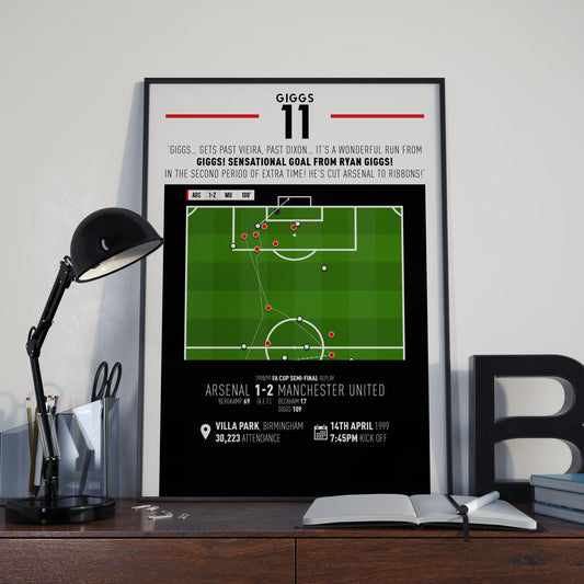 Ryan Giggs | Iconic Solo Goal In Classic Cup Win (ARS 1-2 MU) Goal Print | Poster