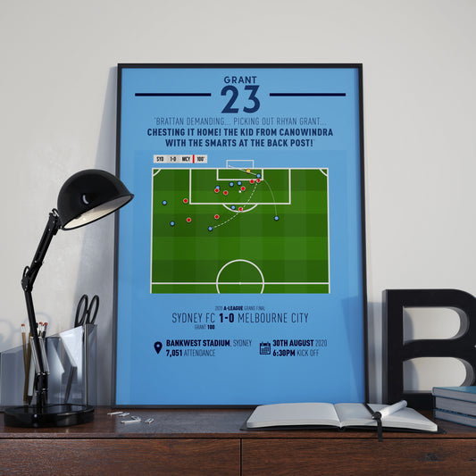 Rhyan Grant | Extra Time Winner In A-League Final (SYD 1-0 MCY) Goal Print | Poster