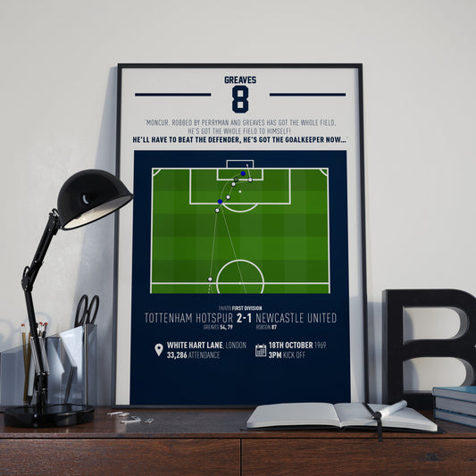 Jimmy Greaves | Incredible Solo Goal (TOT 2-1 NEW) Goal Print | Poster