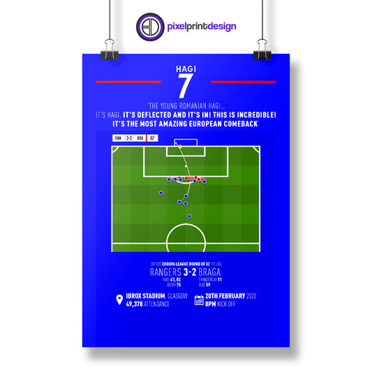 Ianis Hagi | Late Free Kick To Complete Comeback (RAN 3-2 BRA) Goal Print | Poster