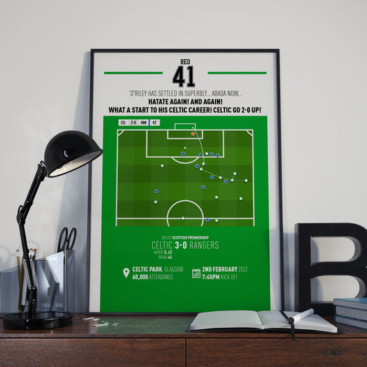 Reo Hatate | Second Goal In Old Firm Debut (CEL 3-0 RAN) Goal Print | Poster