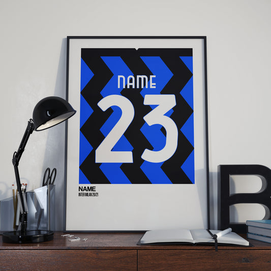 Inter Milan Home Kit 20/21 | Custom Name & Number | Poster