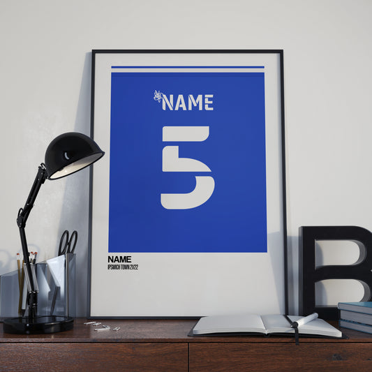 Ipswich Town Home Kit 21/22 | Custom Name & Number | Poster