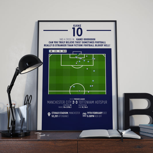 Harry Kane | 95th Minute Winner In Massive Win (MC 2-3 TH) Goal Print | Poster