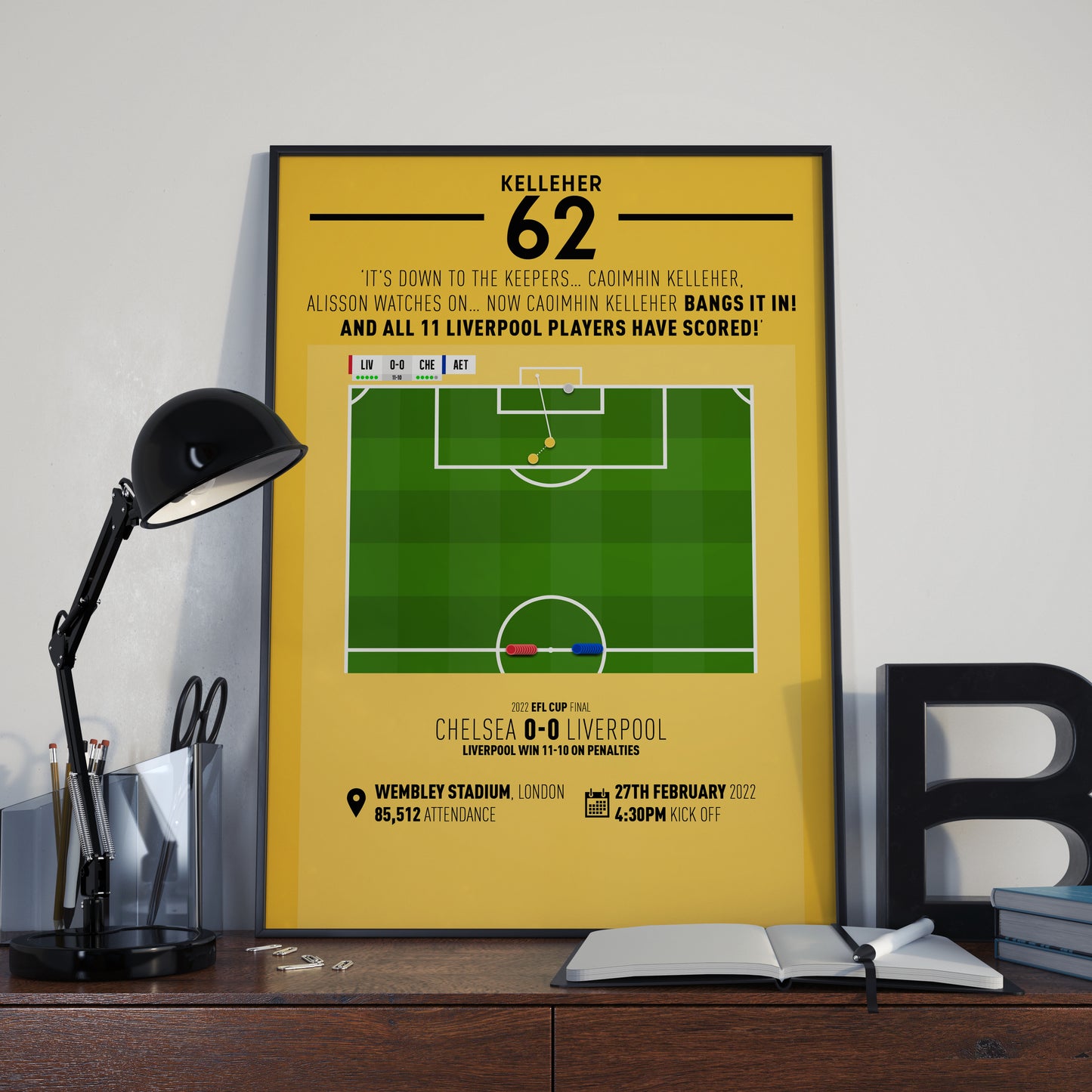 Caoimhin Kelleher | Winning Penalty In League Cup Final (CHE 0-0 LIV) Goal Print | Poster