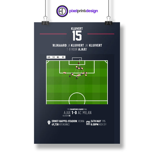 Patrick Kluivert | Late Goal To Win Champions League (AJA 1-0 MIL) Goal Print | Poster