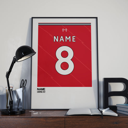 Liverpool Home Kit 21/22 | Custom Name & Number | Poster
