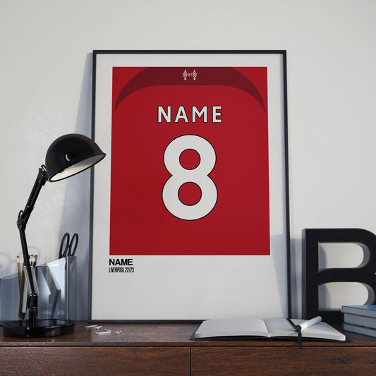 Liverpool Home Kit 22/23 | Custom Name & Number | Poster