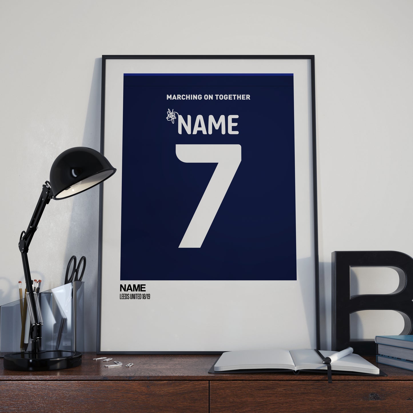 Leeds UTD Away Kit 18/19 | Custom Name & Number | Poster