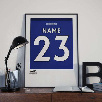 Leeds UTD Away Kit 21/22 | Custom Name & Number | Poster