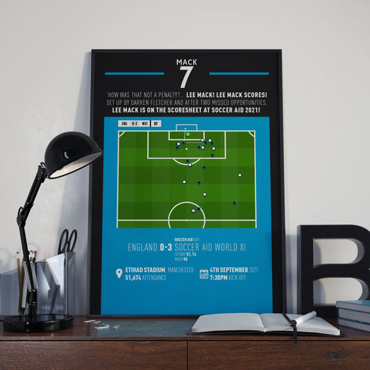 Lee Mack | Finally Scores At Soccer Aid 2021 (ENG 0-3 WXI) Goal Print | Poster