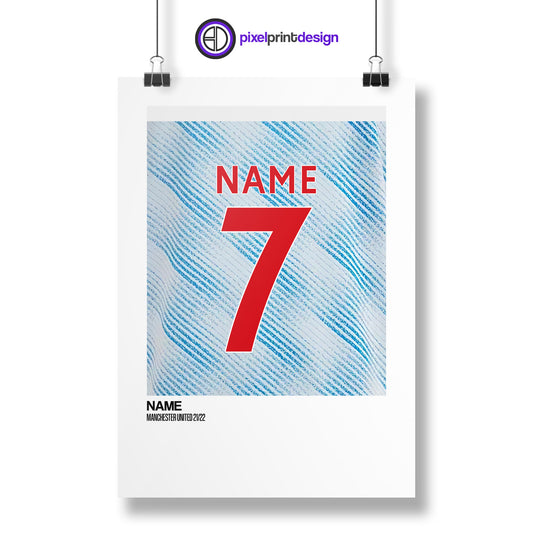 Man UTD Away Kit 21/22 | Custom Name & Number | Poster