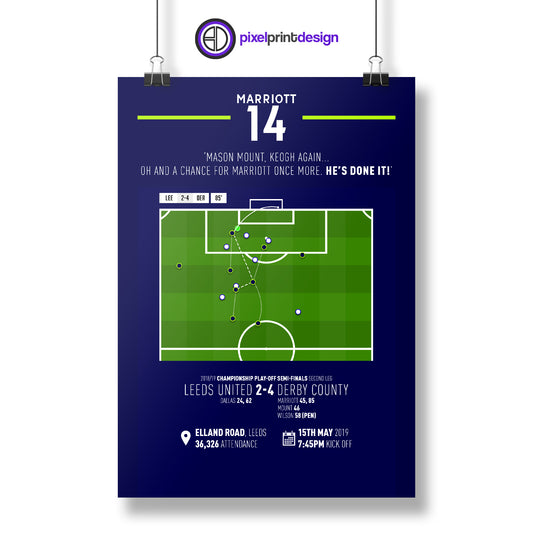 Jack Marriott | Big Goal In Play-Offs (LEE 2-4 DER) Goal Print | Poster